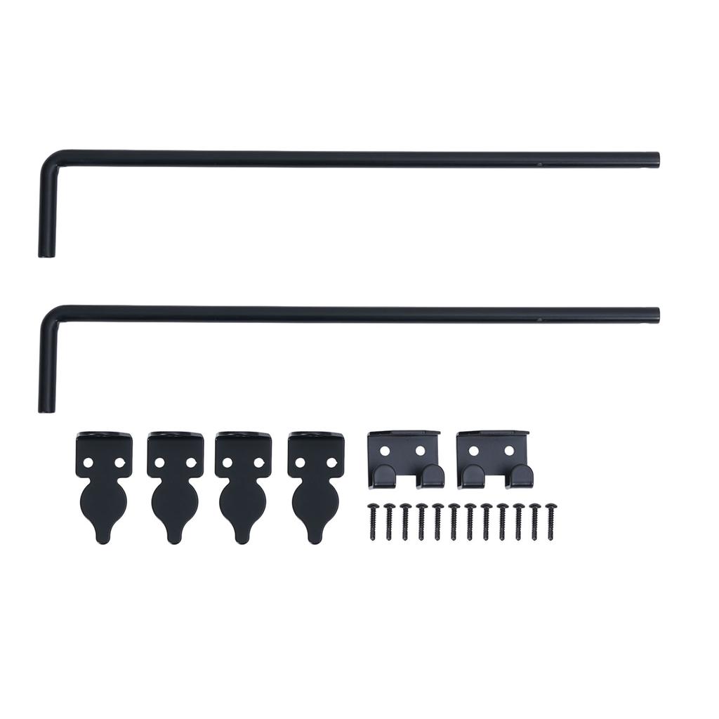 2 Set Gate Ground Latch 18 Inch Rain Proof Black Powder Coating Carbon Steel Drop Rod Gate Stopper