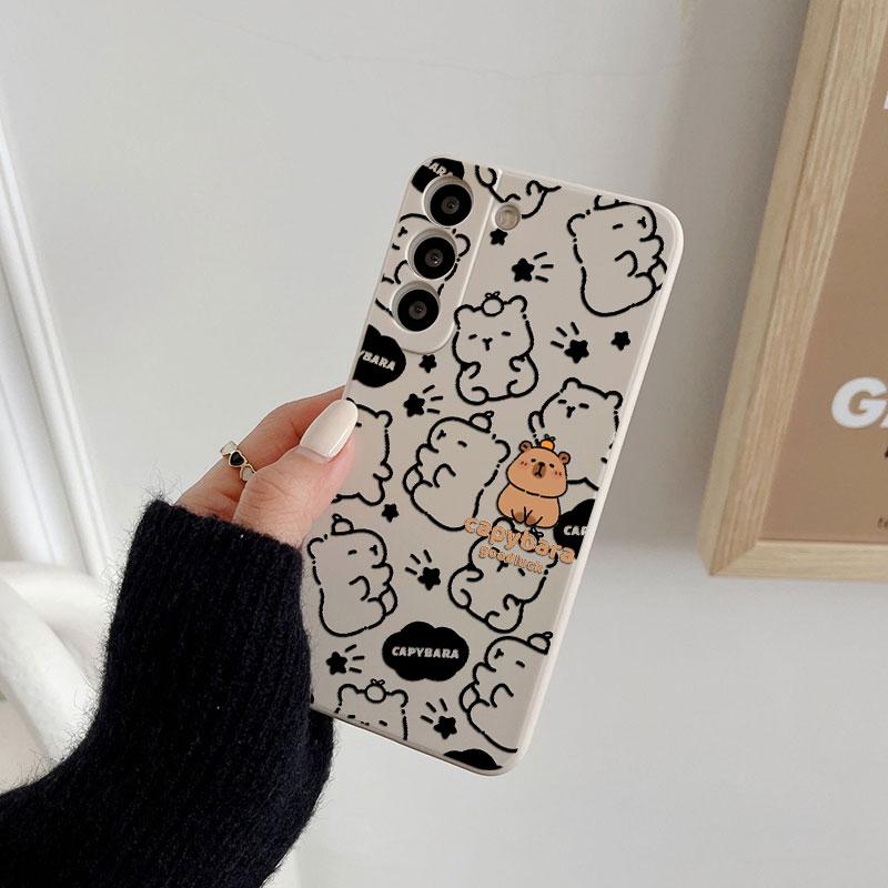 Cartoon Capybara Cute Phone Case For Samsung Galaxy S26 S25 Ultra S24 S23 S22 Plus S21 S20 FE S26Ultra A37 A57 5G Silicone Cover