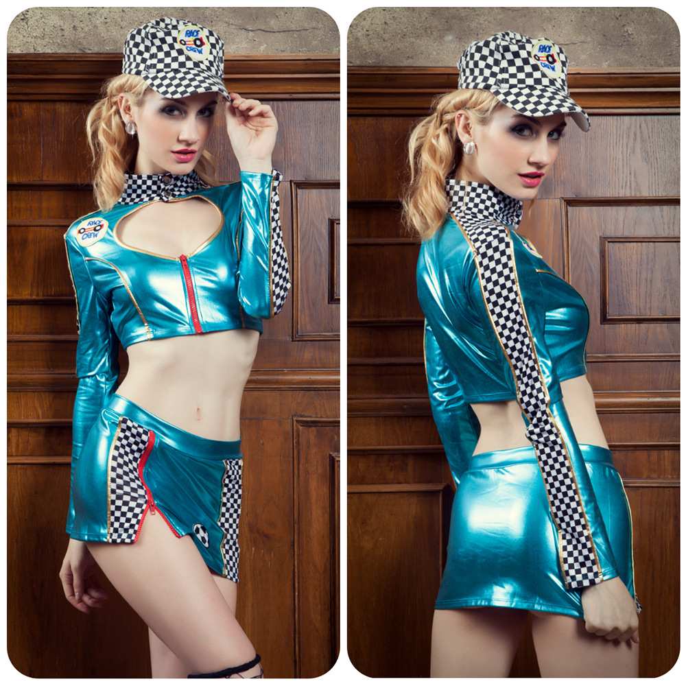 New Cool Girl Sexy Two Pieces Roleplay Police Uniform Adult Lady Halloween Party Cosplay Cheerleading Costumes Night Club Dress