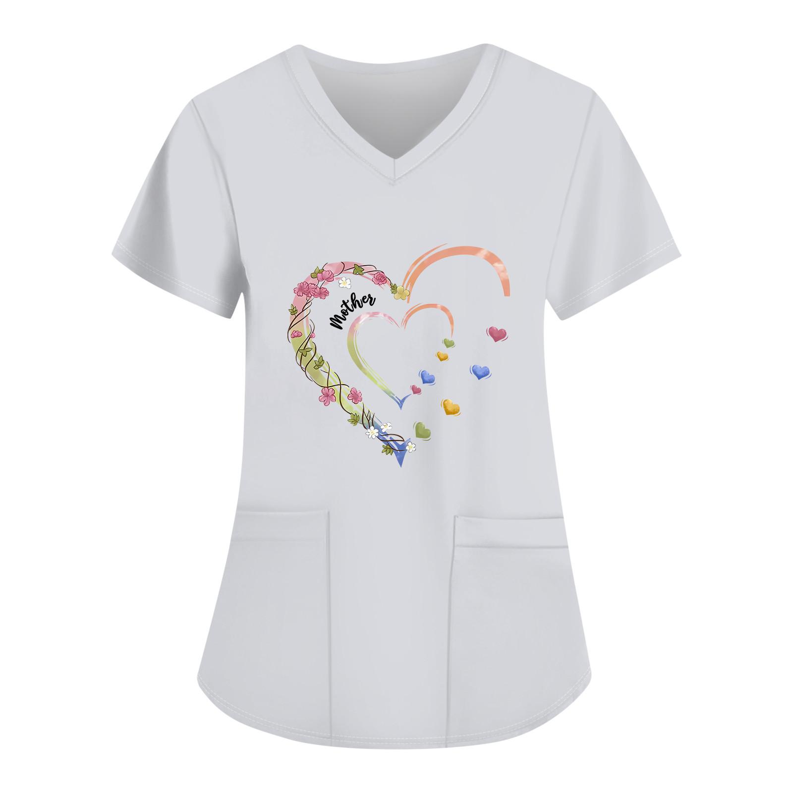 

Женские свободные топы с коротким рукавом Повседневные топы больших размеров с V-образным вырезом и короткими рукавами Повседневные летние футболки Женские топы Футболки Рабочая одежда XL белый