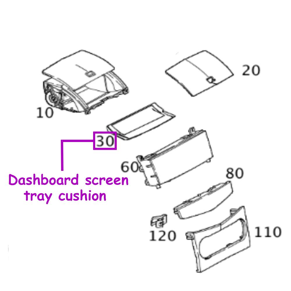 W204 Dashboard Display Screen Tray Cushion Cover Trim Replacement For Mercedes Benz C Class C180 C200 C220 C250 C300 2007-2010
