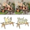 1 Pcs DIY Rabbit Chick Easter Egg Tray Wooden Cute Party Decoration Home Decoration House Decoration Creative
