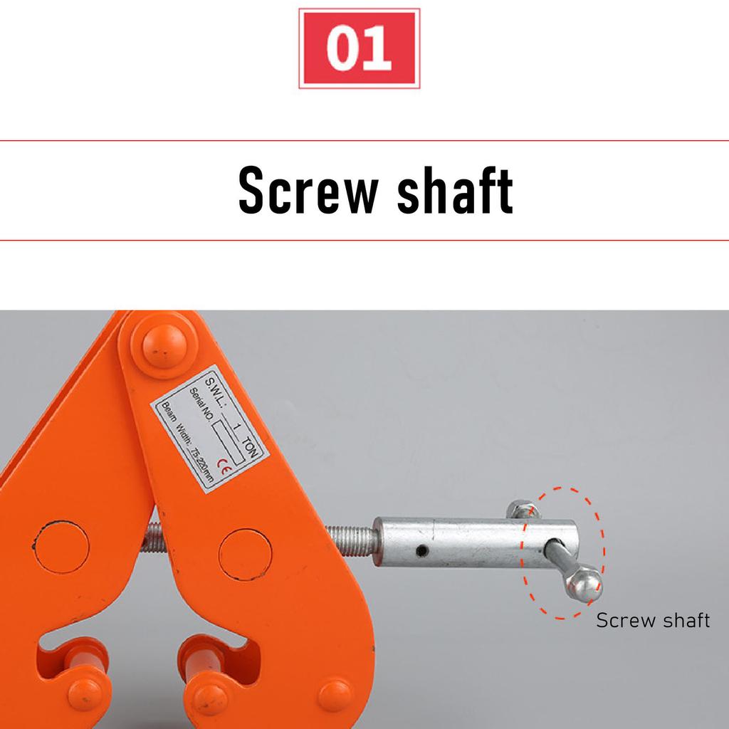2T 4400LBS Vertical Beam Clamp Alloy Steel Heavy Duty Beam Lifting Clamp for Factories Mines Highways
