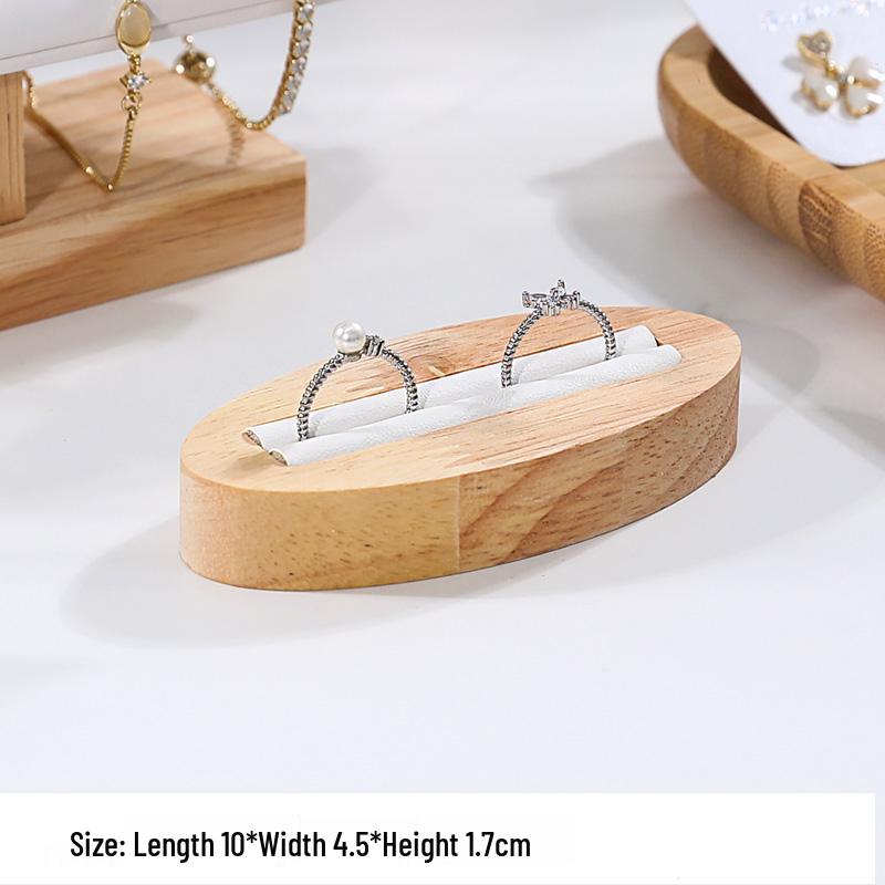 

Solid Wood Minimalist Ring Display Tray with 20 Slots