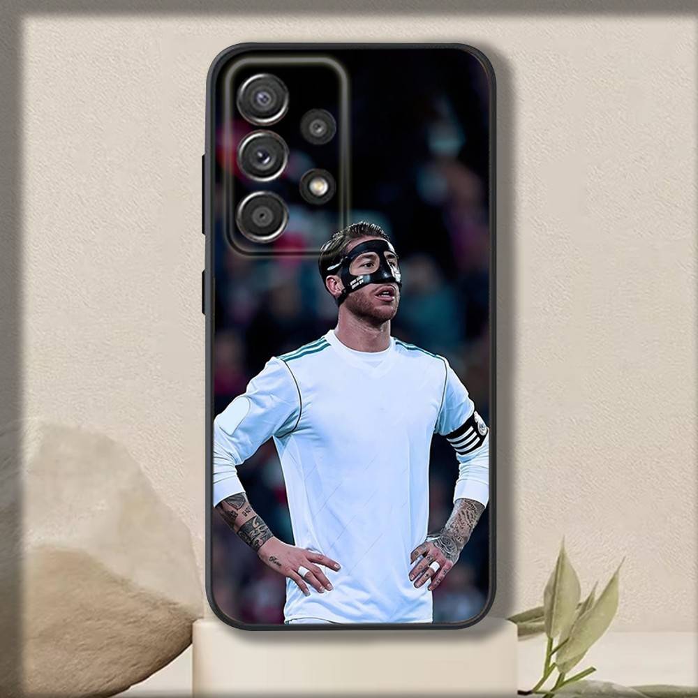 Soccer S-Sergio R-Ramos Phone Case For Samsung S 25,24,23,22,30,21,10,9,Ultra,Plus,Lite,FE,4,5 G Soft Black Case