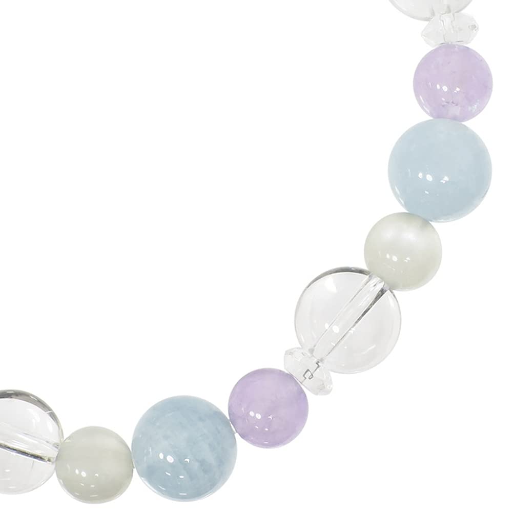 Gin no Lavender 17cm [Shinjuku Kura] Love, Luck, Healing, Aquamix, Aquamarine, Amethyst, Moonstone, Quartz, Bracelet, Approx. (Women's M)