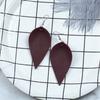 Fashion Boho Handmade Leather Leaf Shape Waterdrop Dangle Ear Earrings Hook Womens Jewelry