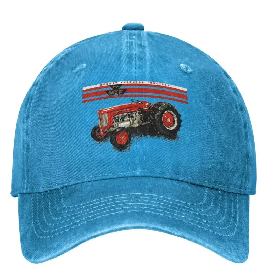 Cappellino da Baseball Lavato con Logo Agricolo Trattore Massey Ferguson Stile Street Hip Hop Cappellini da Papà Estivo Unisex Unisex Snapback da Palestra
