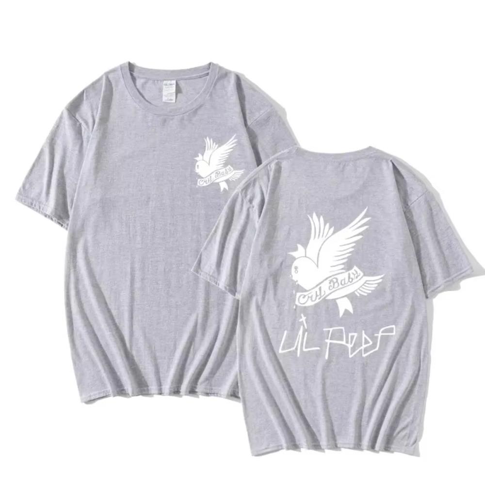 Letní tričko Lil Peep Hip-hopový zpěvák Volné Zábavný potisk Tričko Harajuku Volné Dámské Ležérní Šik Krátký rukáv Topy Dámský Street Top