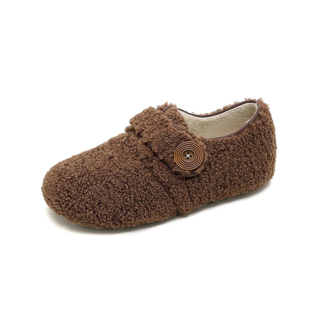Sapatos de Lã Femininos com Estampa de Leopardo e Forro de Lã - Quentinhos para Outono/Inverno com Velcro, Sola que Aumenta a Altura e Interior Peludo