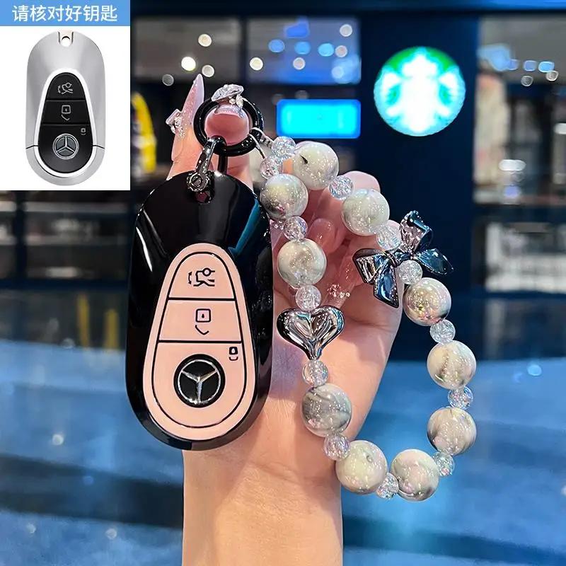 TGM3   Female Key Case for Mercedes Benz CLS CLA GL R SLK AMG A B C S Class 3 Button Remote Car Key Cover Holder Keychain Accessories