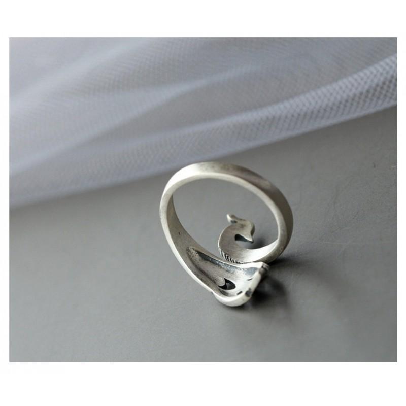 Adjustable Open Ring Women Men Vintage Design Sterling Animal Motif Finger