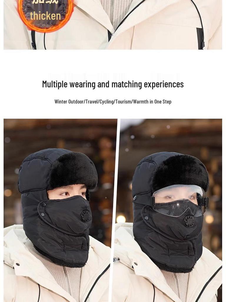 Men's Winter Lei Feng Hat: Thickened Velvet, Warm Ear Protection for Cycling and Cold Weather (2024)
