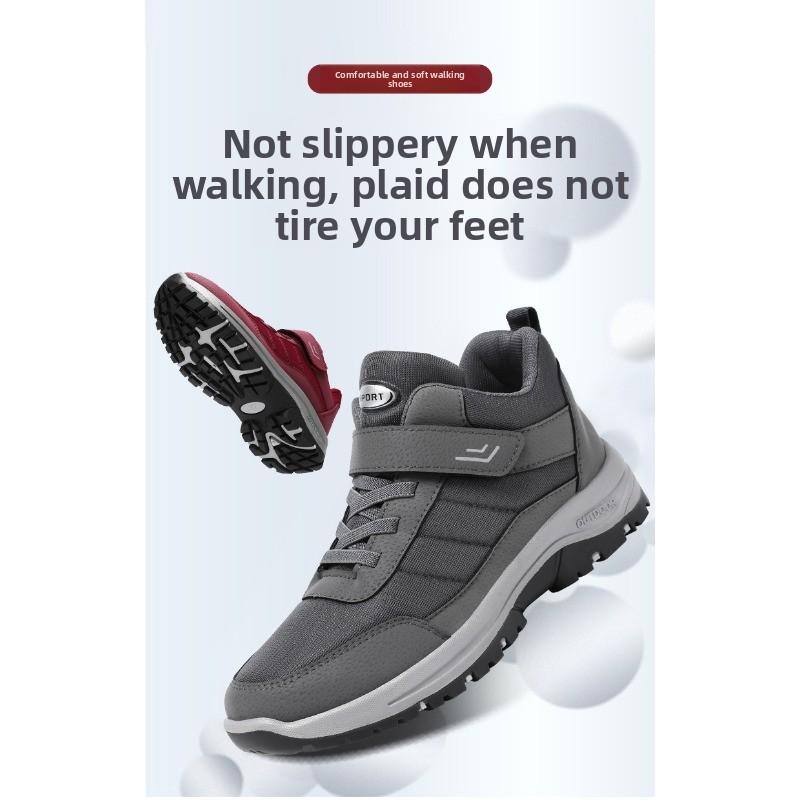 Practical Wear-resistant Workwear Shoes for Men's Autumn New Style Outdoor Leisure Elderly Velcro Trendy Walking Dad Shoes