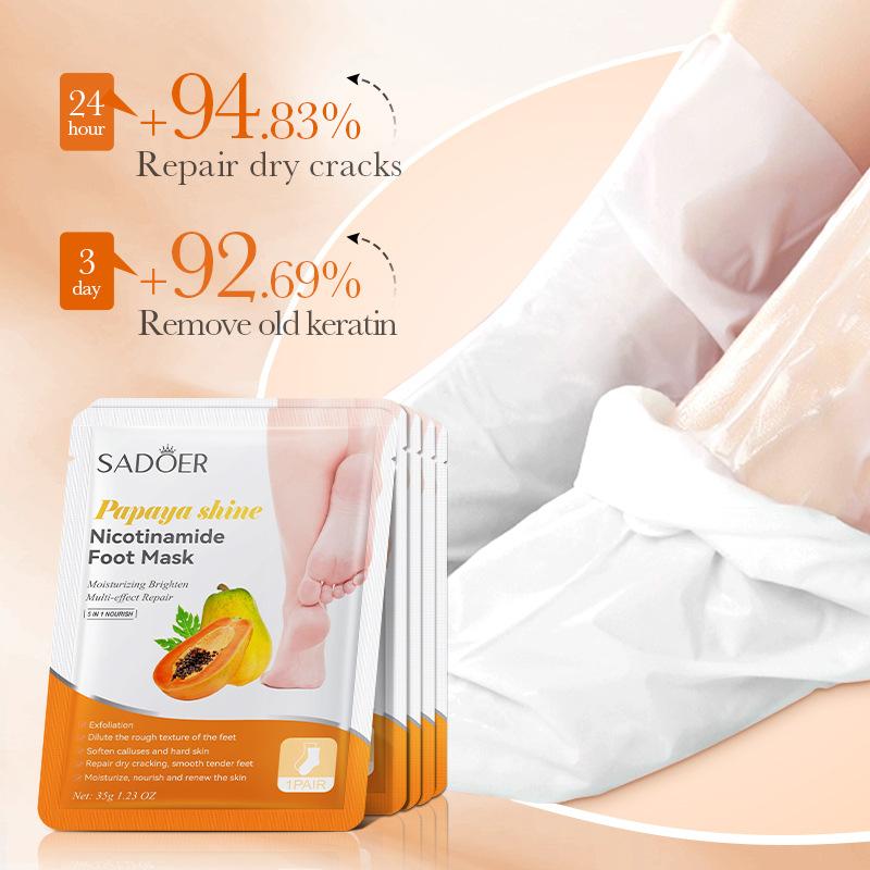 1 Paar Sadoer Vruchten Voetmasker Hydraterend Voet Peeling Mask Exfoliërend Voor Voeten Spa Pedicure Exfoliant Voeten Huidverzorging