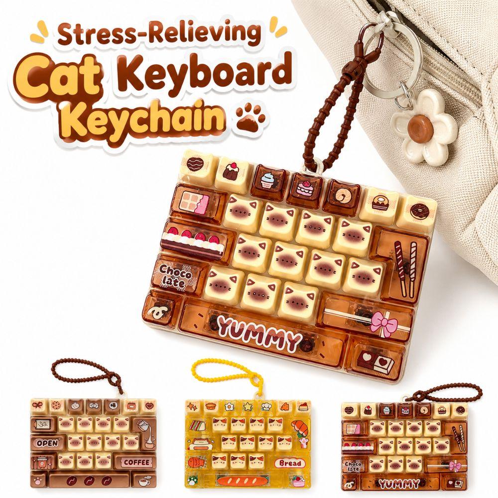 Cartoon Keyboard Squeeze Toy 26 Keys Bookbag Pendant  For Adults,Teenagers,Kid