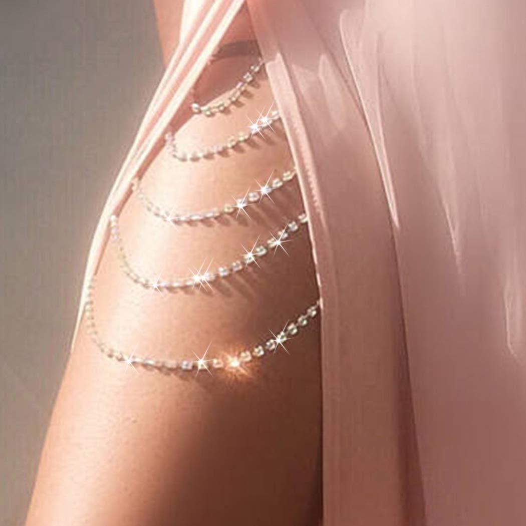 

European And American Popular Jewelry Sexy Flash Diamond Full Diamond Leg Chain Versatile Legchain Fringed Chain European And American Flash Diamond срібний