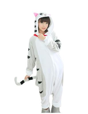 Dorawithme Katzen Kigurumi Pyjama für Erwachsene, Loungewear, Tier Cosplay Kostüm, Halloween, Weihnachten, Unisex (Größe L)