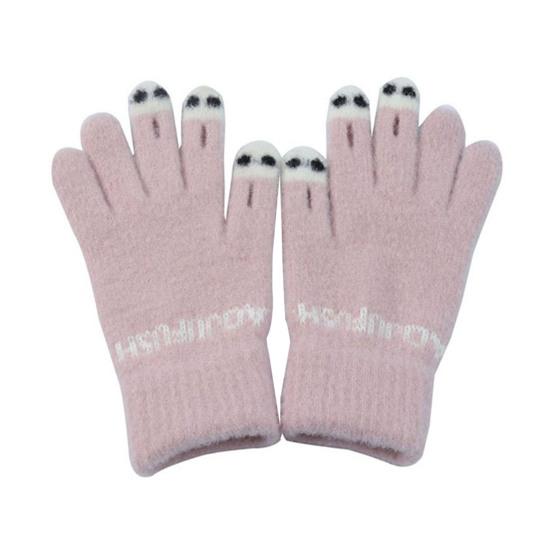 Cute Warm Fuzzy Gloves Women Men Cozy Plush Touch Screen Gloves Winter Funny Finger Gloves for Texting Writing Driving
