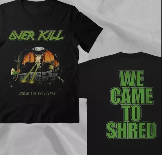 

Футболка OVERKILL Band Metal Rock Under The Influence 90-х годов, черная, двусторонняя S