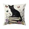 Black Cat Books Cushion Pillowcase Printed Polyester 45x45cm Throw Pillowcover Decorative Sofa Cushion Pillowslip Home Decor