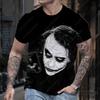 Joker Letnie Klasyczne Koszulki Męskie Zabawny Szkic Twarzy Jokera Clown 3D