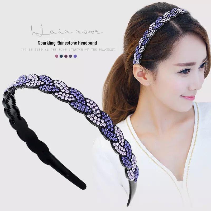 

Rhinestone Hair Clip: Elegant Korean Thin Headband for Adults