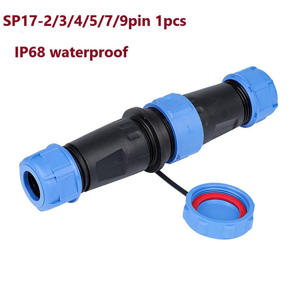 SP17 Series IP68 Waterproof Connector for Panel Mounting Featuring 2/3/4/5/7/9 Pin Options for Secure Installations