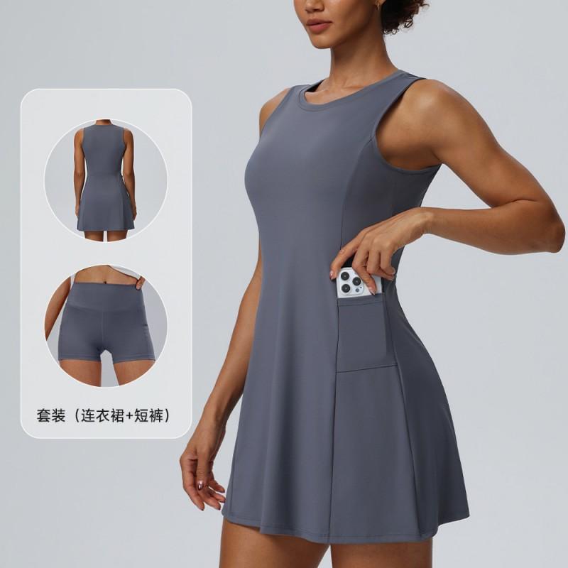 Womens Tennis Skort Set With Built-in Shorts Athletic Dress Golf Running Yoga Summer Sportswear