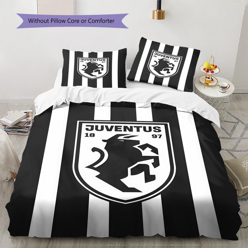 Set Copripiumino Trapuntato Juve Federa Federe Decorazione Casa Regalo di Compleanno (1 * copripiumino + 2 * federa, senza nucleo)