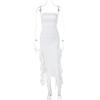 Fashion Style Women's Clothing 2024 Summer New Fashion Sexy Stylish Wrapped Chest Irregular Dress