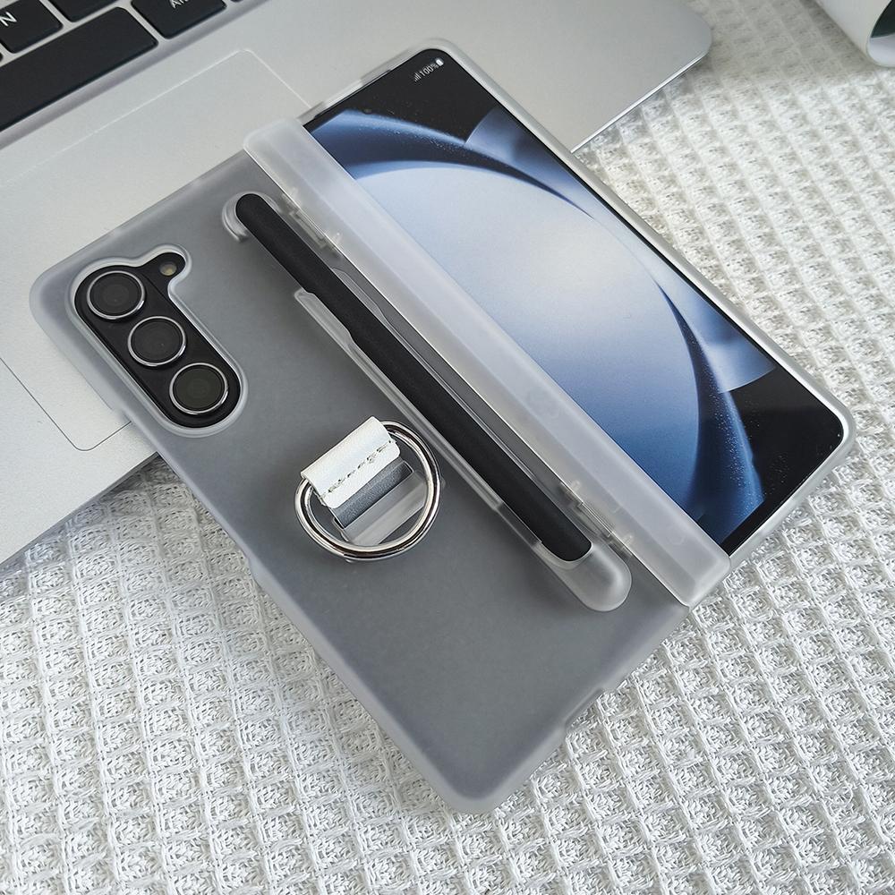 For Samsung Galaxy Z Fold6 5G Case Skin-Touch PC Phone Cover with Stylus and Stylus Slot