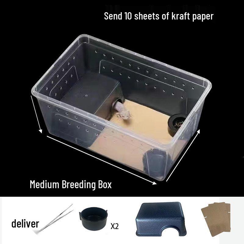 Large Reptile & Amphibian Terrarium with Hide for Snails, Spiders, Geckos, Frogs, and Turtles