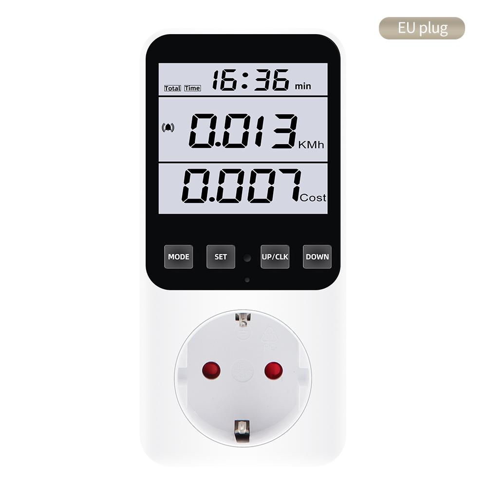 Multifunction Power Meter LCD Digital Wattmeter Energy Meter Socket 220V EU Plug Electric Cost KWH Smart Control Analyzer