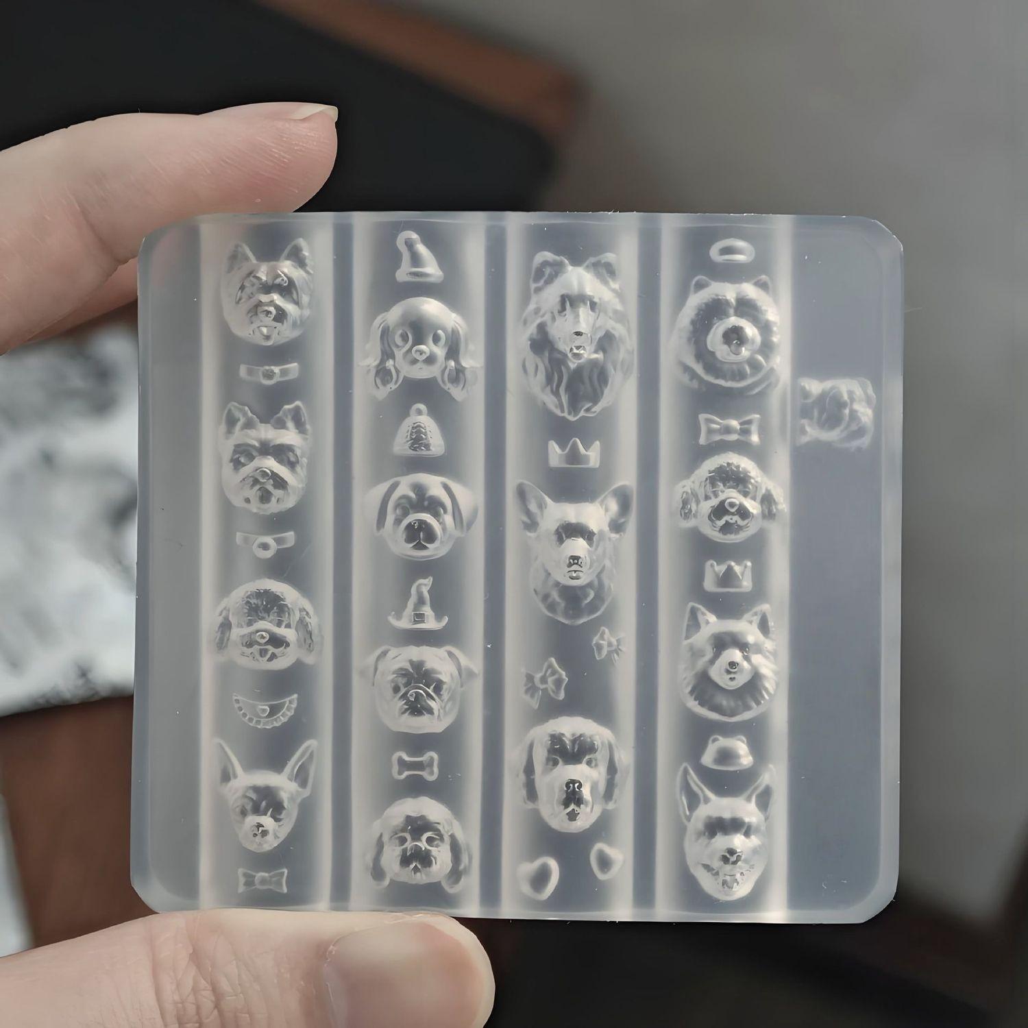 

Cute Pet Dog Nail Art Stencils: Corgi, Bichon, Pomeranian Silicone Molds for DIY Manicure