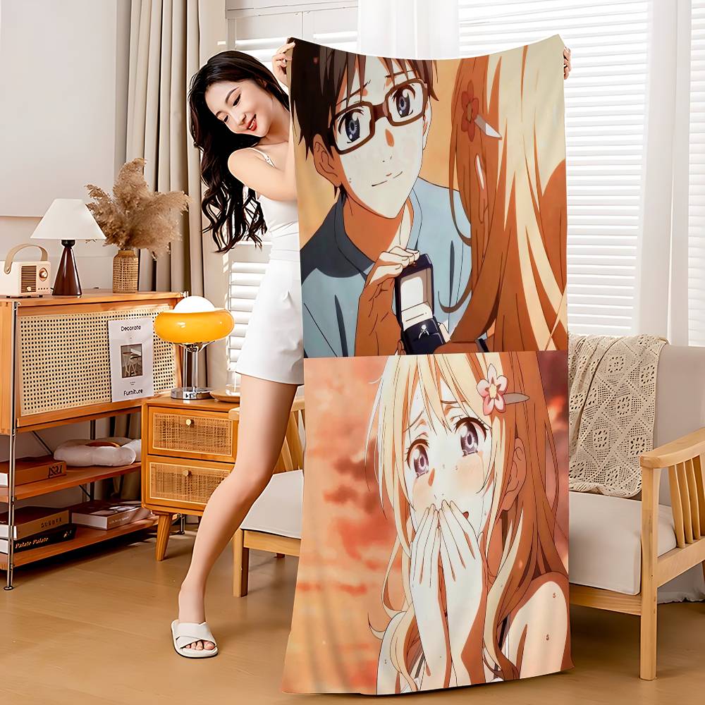 Anime Your Lie in April Microfiber Printed Beach Towel Mountain Climbing Yoga Beach Swimming Running Absorbent Soft Towel