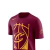 Nike 2018 NBA Cleveland Cavaliers Casual Basketball Short Sleeve T-Shirt Men Tops Burgundy AJ2440-677