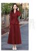Red Elegant Women's Suit Set: Chic Waist-Slimming Shirt & Midi Skirt for Spring/Autumn 2025.