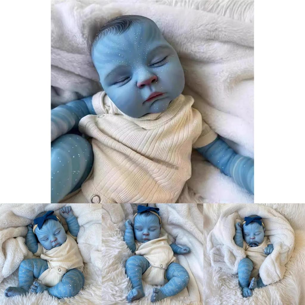 Bambola in Silicone 48cm Avatar Realistico Dipinto a Mano Per Collezionisti e Regalo