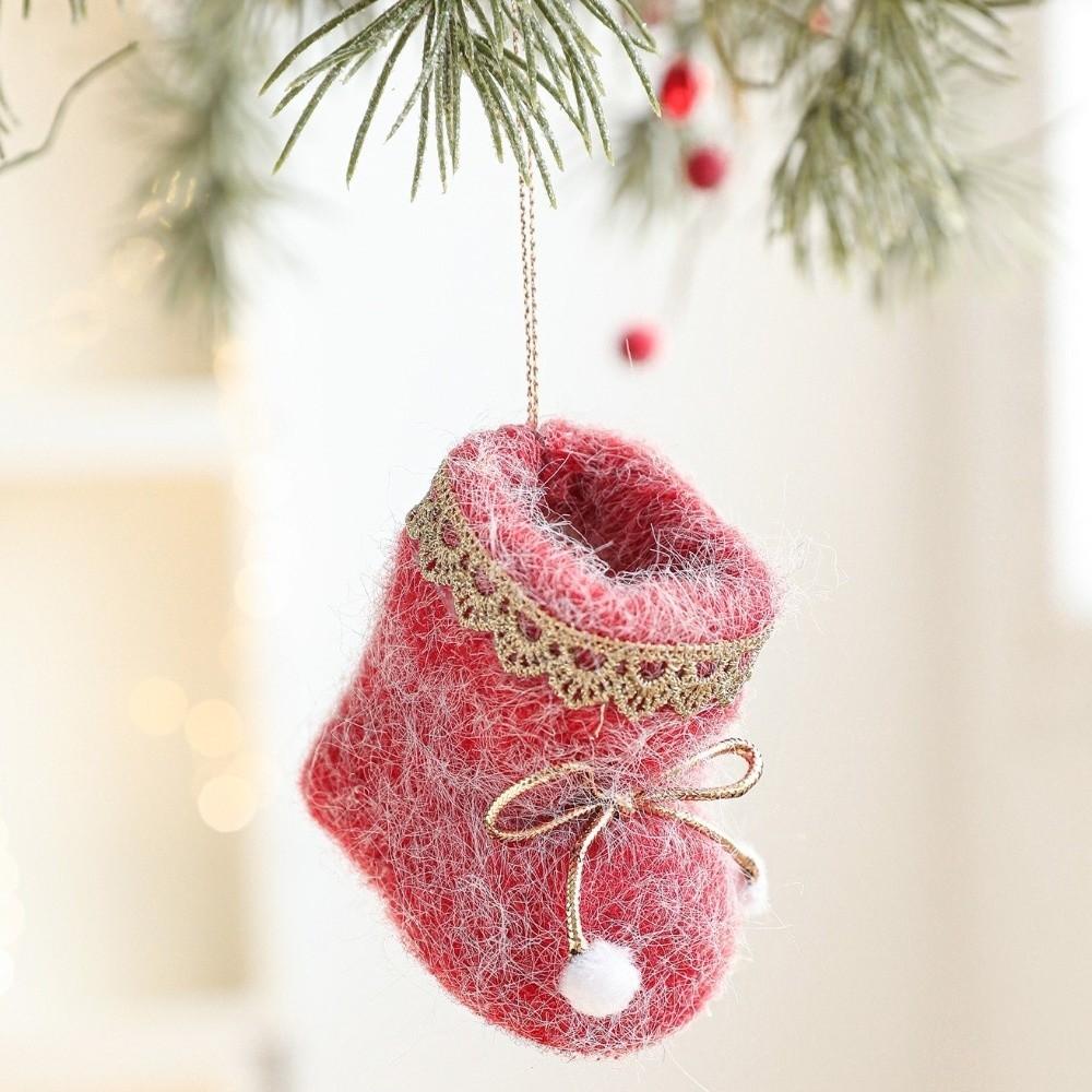Plush Fabric Hanging Decoration Mini Mini Shoes Ornament Christmas Tree Pendant  Festive Home Decor