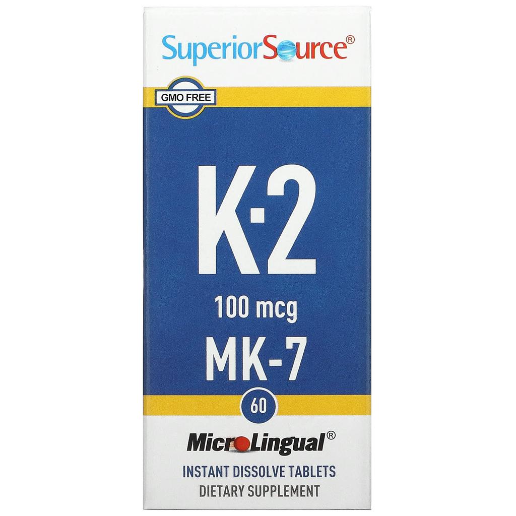 Buy Superior Source, Vitamin K2, 100 mcg, 60 Microlingual Instant