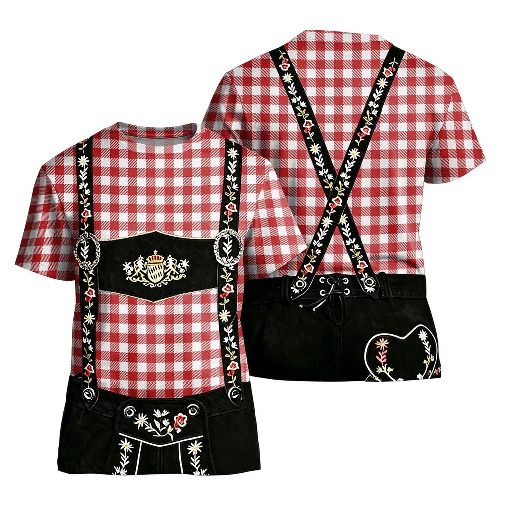 Heren Vintage Festival Print Korte Mouw T-shirt Losse Pasvorm Casual Zomer Dagelijks Top Retro Patroon Ontwerp