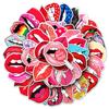 50pcs Sexy Creative Waterproof Lip Stickers for DIY Color Painting, Bicycle, Journal, Luggage Decoration