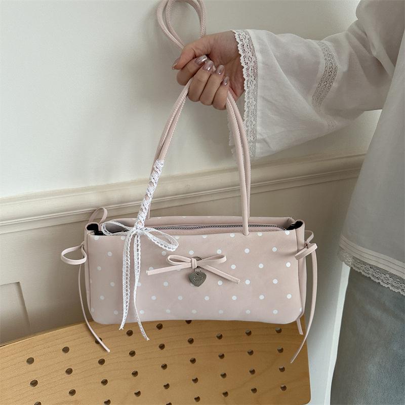 City Chic French Shoulder Bag Women's Fashion Butterfly Knot Underarm Bag Versatile Minimalist Style Handbag