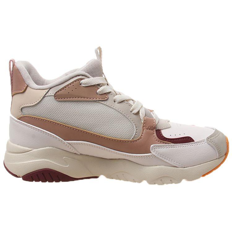 Li-Ning Comfortable Shock Absorbing Mid-Top Running Shoes Women sneaker Brown Gray Red AGCQ248-3