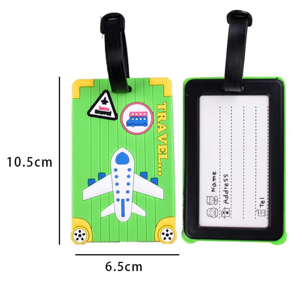 Soft PVC Luggage Tags Plane Pattern Cute Luggage Tag Creative Suitcase Tag Cartoon Boarding Passes Airplane Travel Accessories