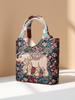 Ethnic Style Handheld Fabric Bag With Embroidery And Multiple Pockets For Casual Outings