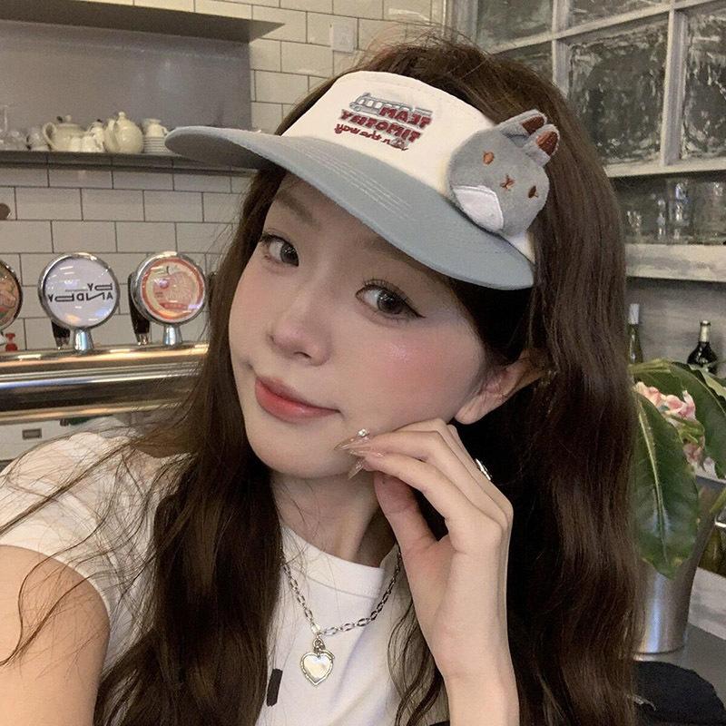 Cartoon Rabbit Empty Top Sun Protection Hat Running Sports Empty Top Hat Outdoor Sun Protection Can Tie A Ponytail Without A Top Baseball Hat