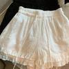 Chic and Feminine Wide-Leg Pants with Lace Trim for Spring/Summer – Women's Casual A-Line Shorts