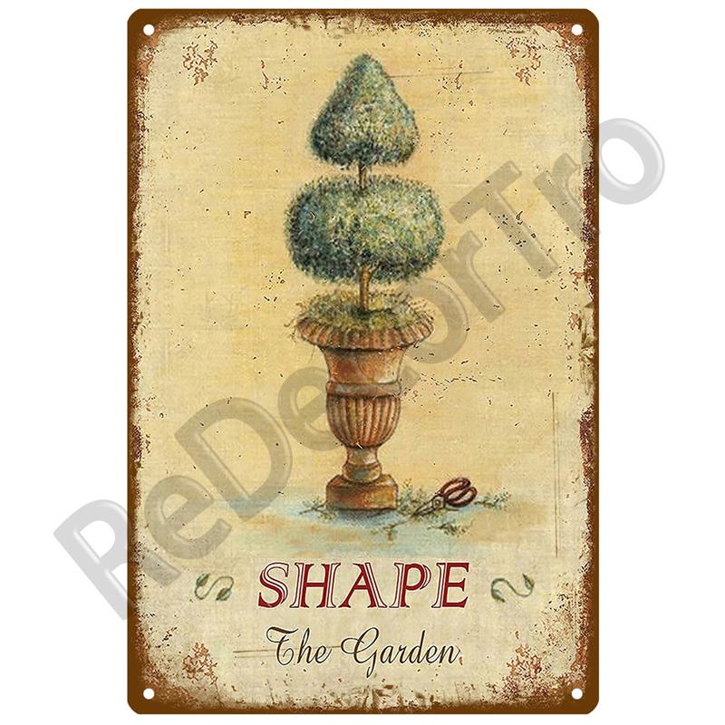 Garden Flower Rules Metal Sign Vintage Metal Plaque Plates Decor For Pub Bar Home Wall Decor Art Tin Signs Flower Poster Gift